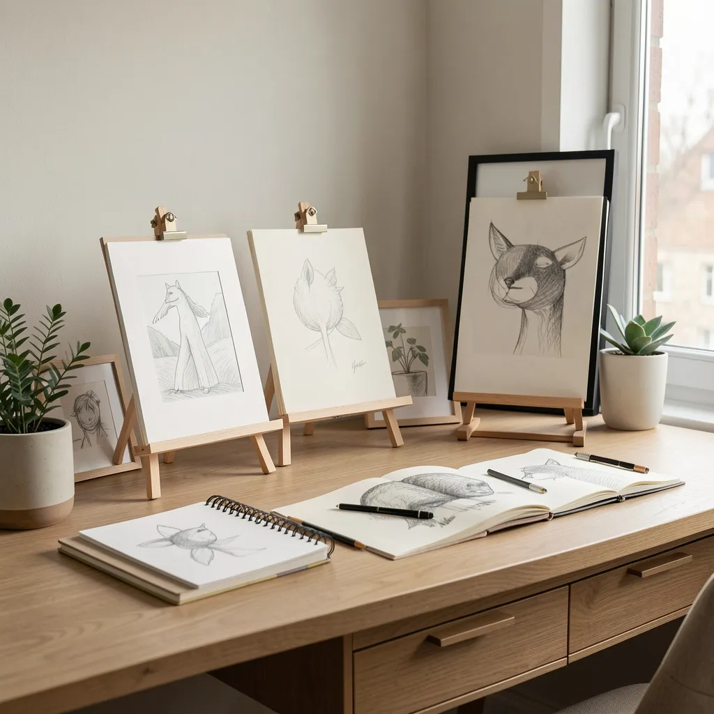 Professional drafting easel with measurement guides