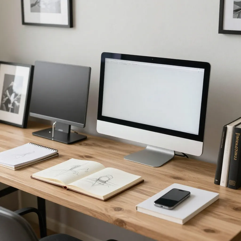 Multiple easels arranged in gallery setting