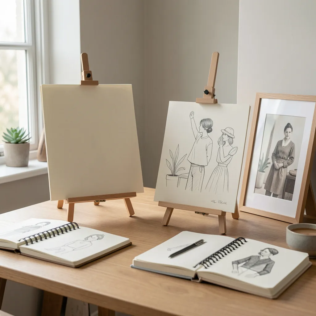 Studio series easel with brass hardware detail