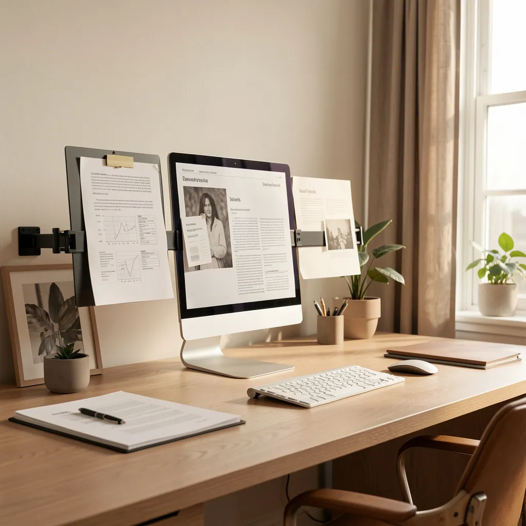 Gallery wall with easels displaying artwork