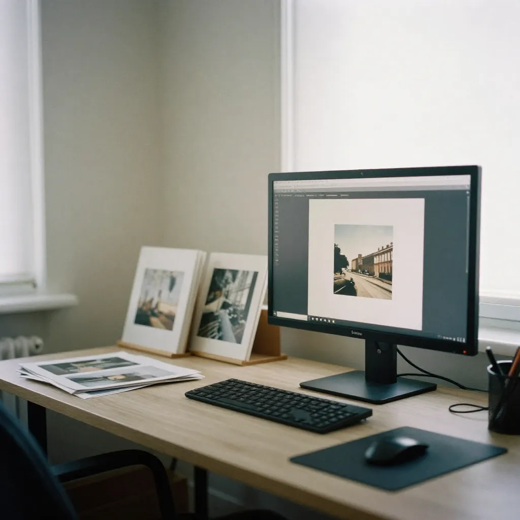 Easel in residential studio space with personal items
