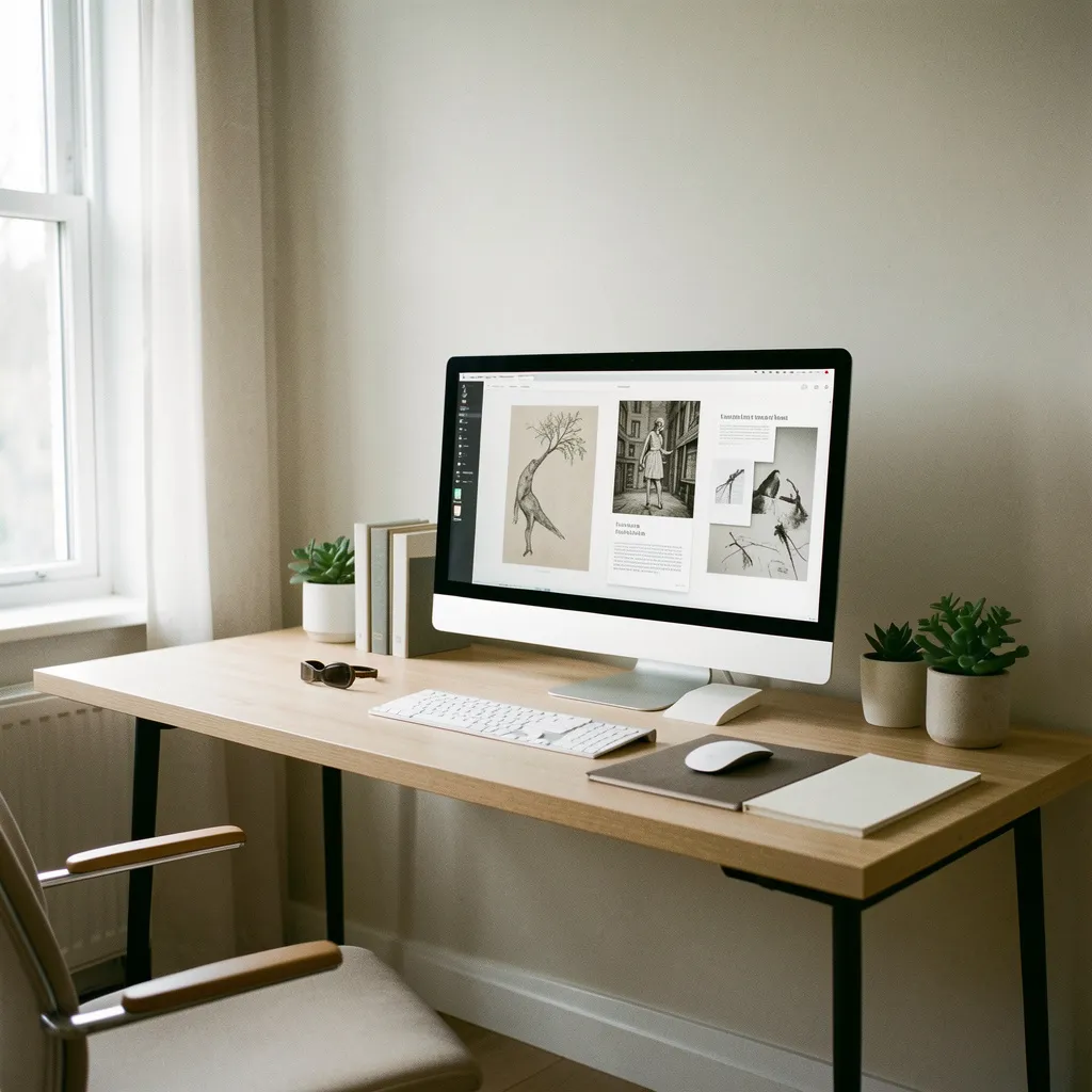 Multiple display stands in commercial gallery setting