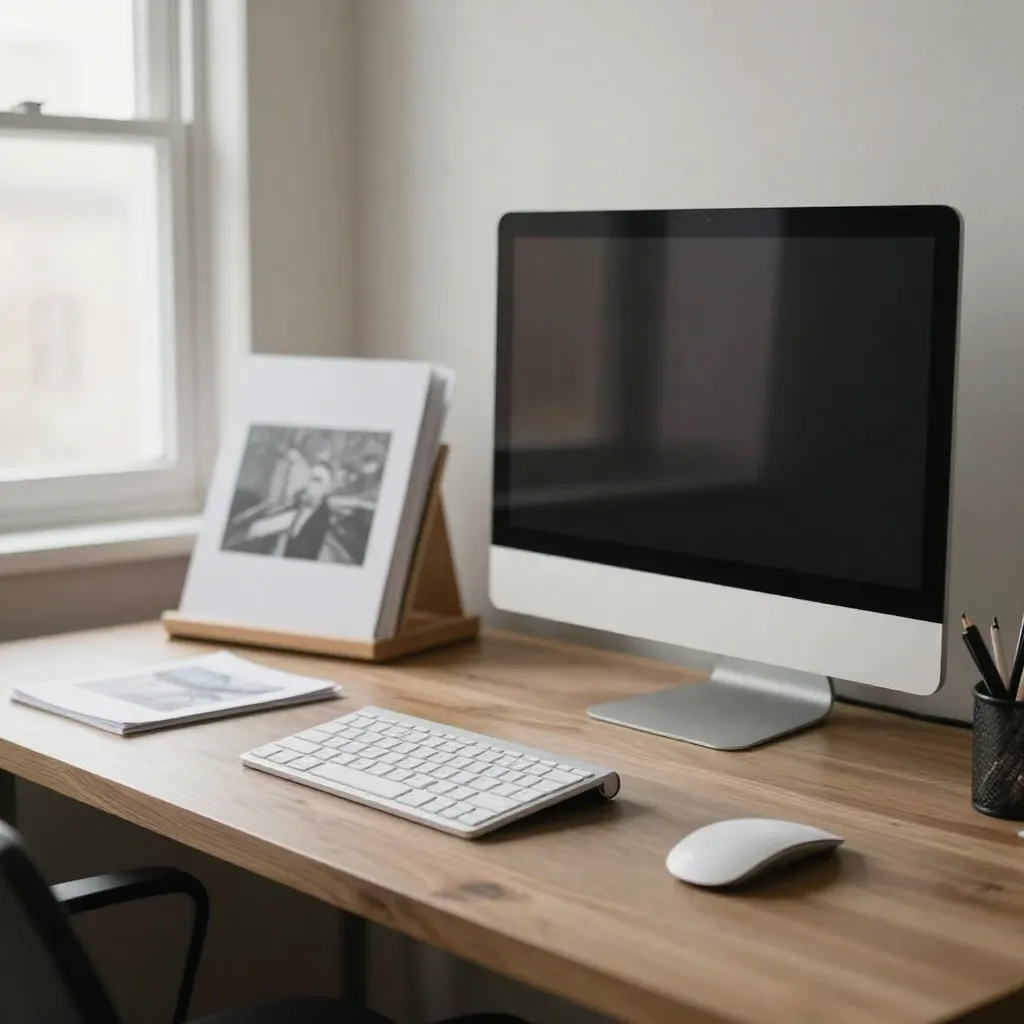 Easel in design studio with multiple workstations